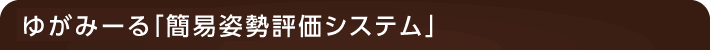 ゆがみーる「簡易姿勢評価システム」